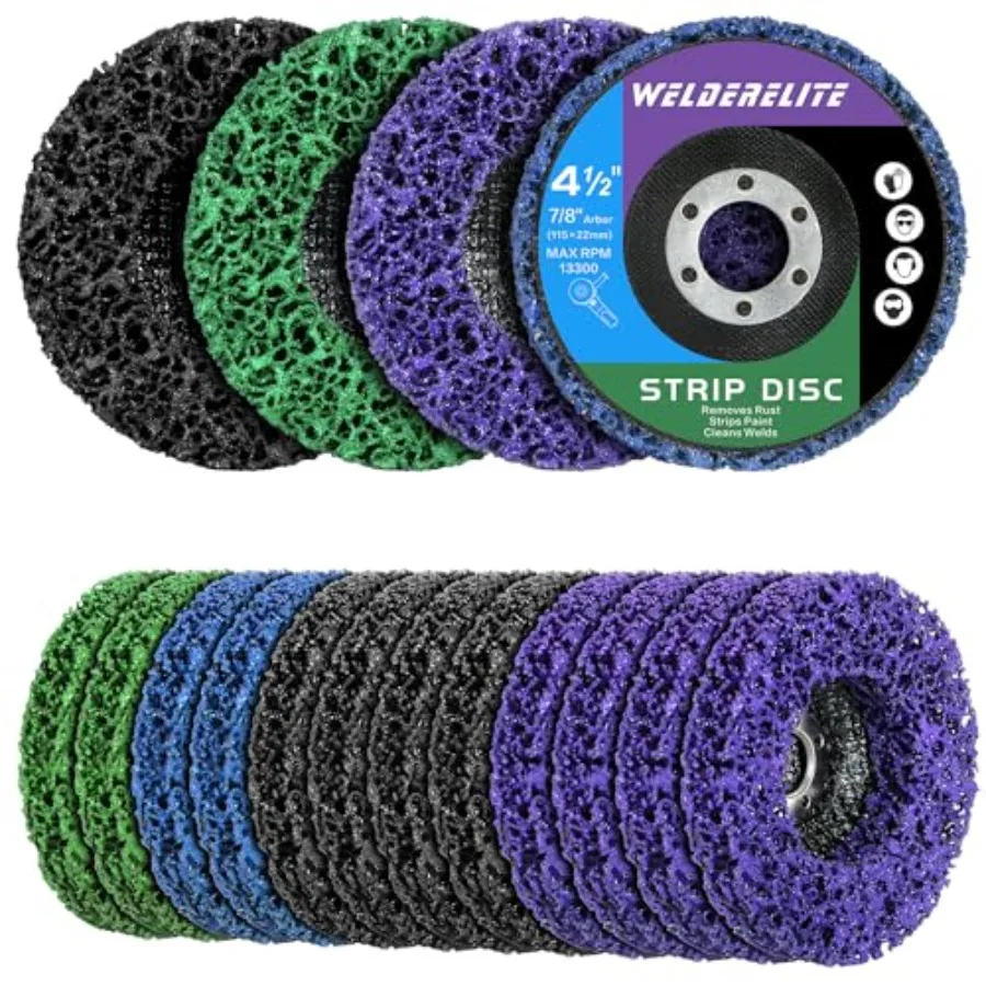 

Набор зачистных дисков для угловых шлифовальных машин 1/2" x 7/8" для удаления ржавчины, краски и оксидов с различных поверхностей, для металла и дерева