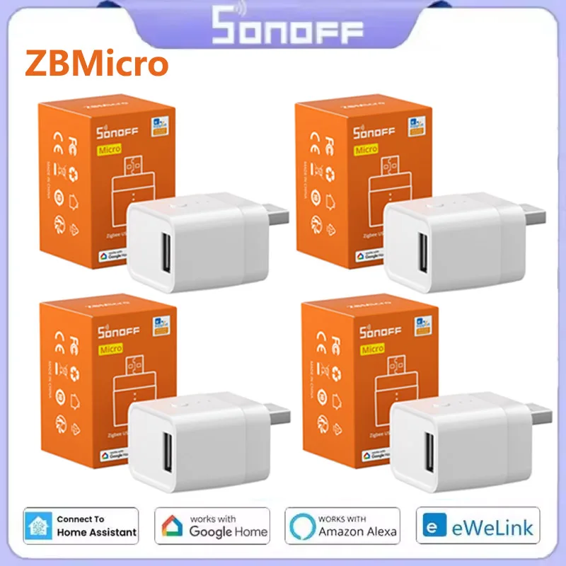 Sonoff ZBMicro USB Smart Adaptor Date Transmitter Zigbee Support Fsat Charging Smart Home Automation Via eWeLink Google Alexa