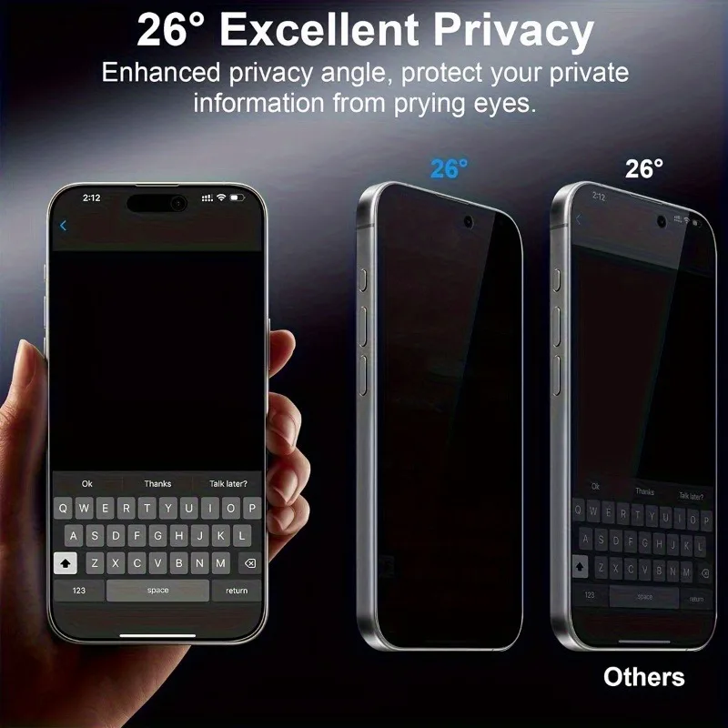 2 قطعة حامي شاشة الهاتف الخصوصية مع 2 قطعة عدسة الكاميرا واقي الفيلم آيفون 17 16 15 14 13 12 11 برو ماكس 15 14 16 زائد