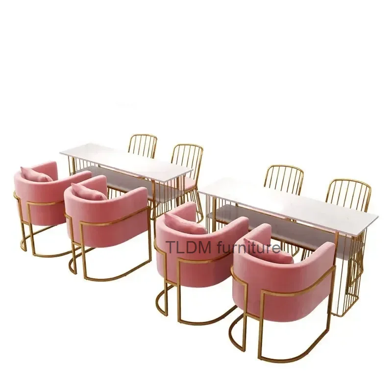 Nordic Single and Double Nail Tables Beauty Salon Small Professional Manicure Tables Simple Double Manicure Table and Chair Set