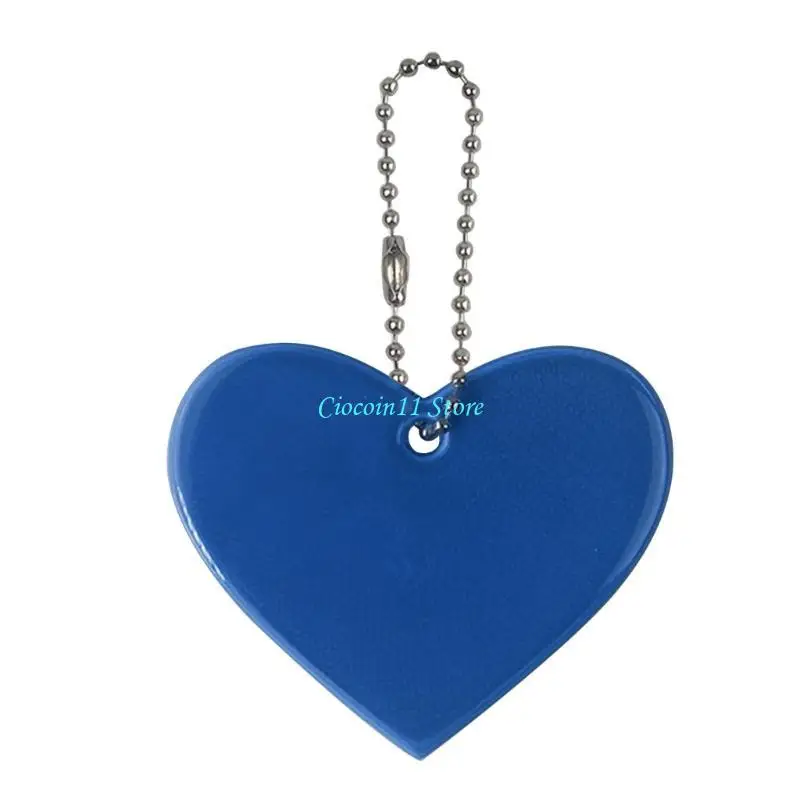 Y1UB Heart Reflective Keychain Bag Pendant PVC Reflector Keyrings for Cycling