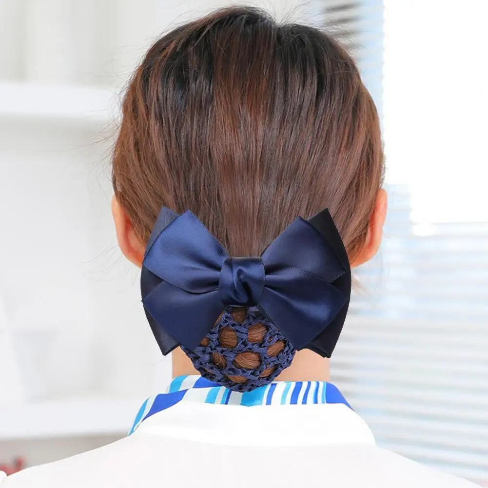 Nurse Hair Net Bow-knot Fishnet Anti-slip Hair Decoration OL Style Airline Stewardess Nurse Hair Snood Women Head Accessories