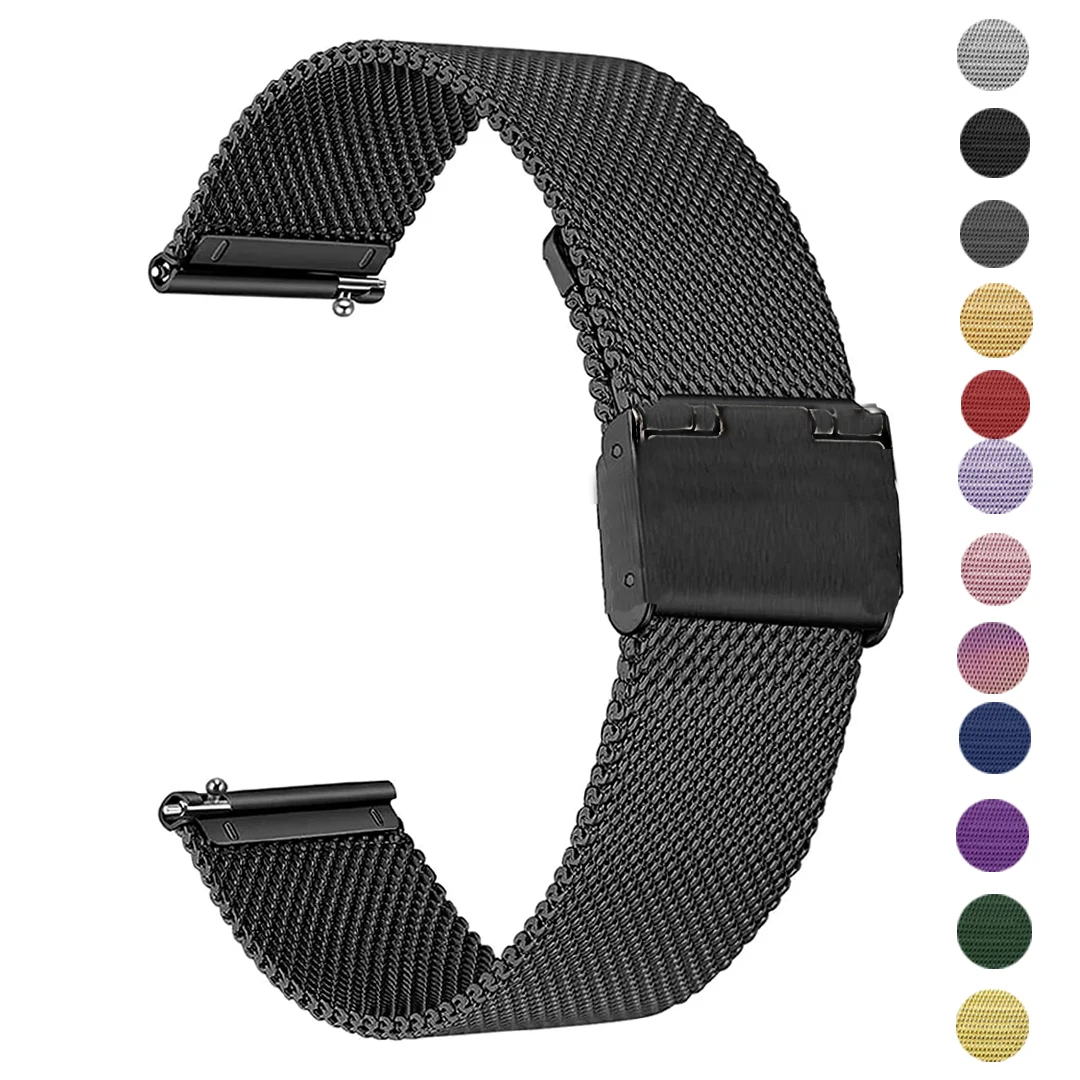 

20/22mm Strap Band for Samsung Watch Galaxy Watch 3 Gear S3 Active 2 40/44mm 46mm 42mm Steel Replacement Metal Loop for Huawei