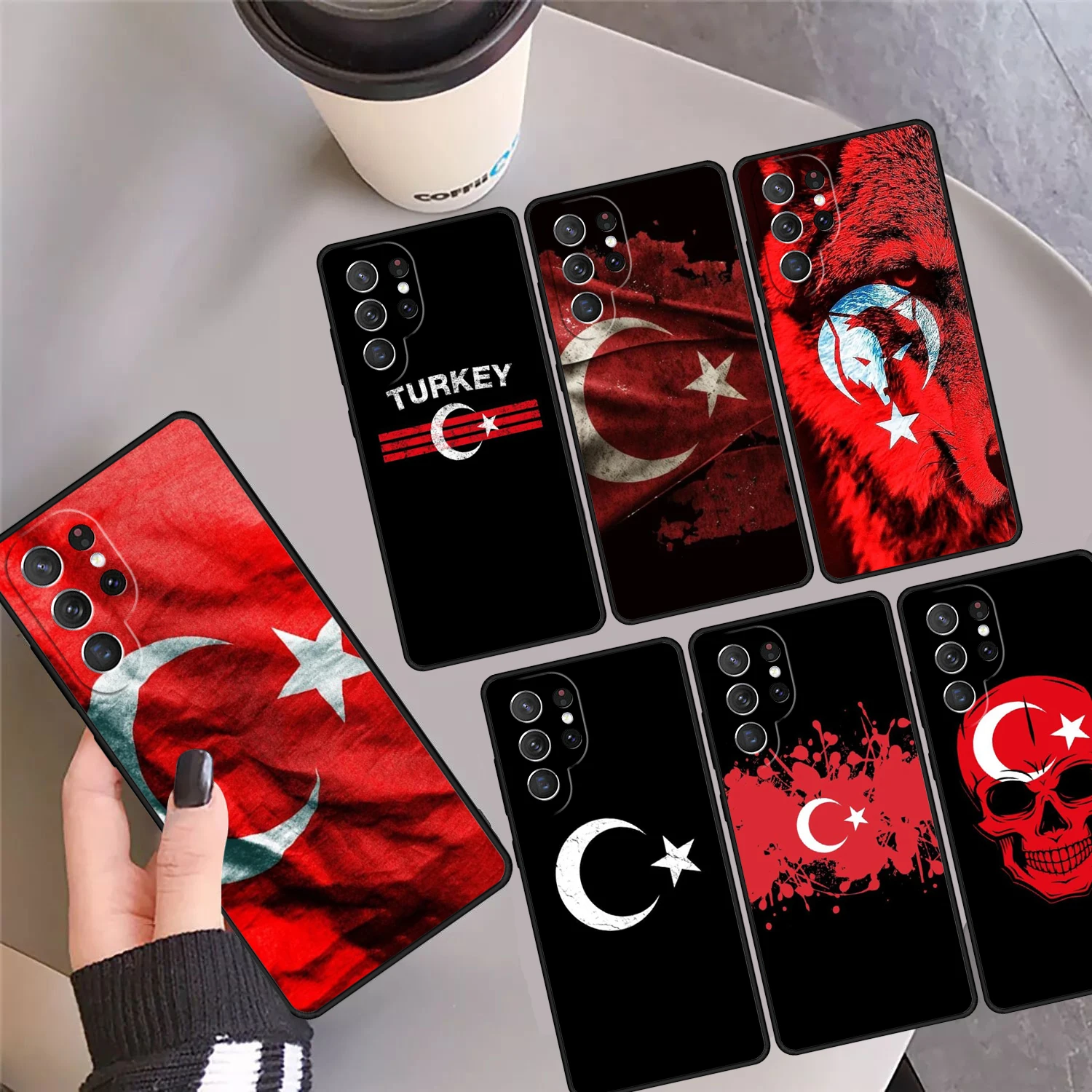 

Чехол для телефона с реалистичным флагом Республики Турции для Samsung Galaxy S24 S25 Ultra S23 S22 Plus S21 FE S20 Note 10 20 Pro