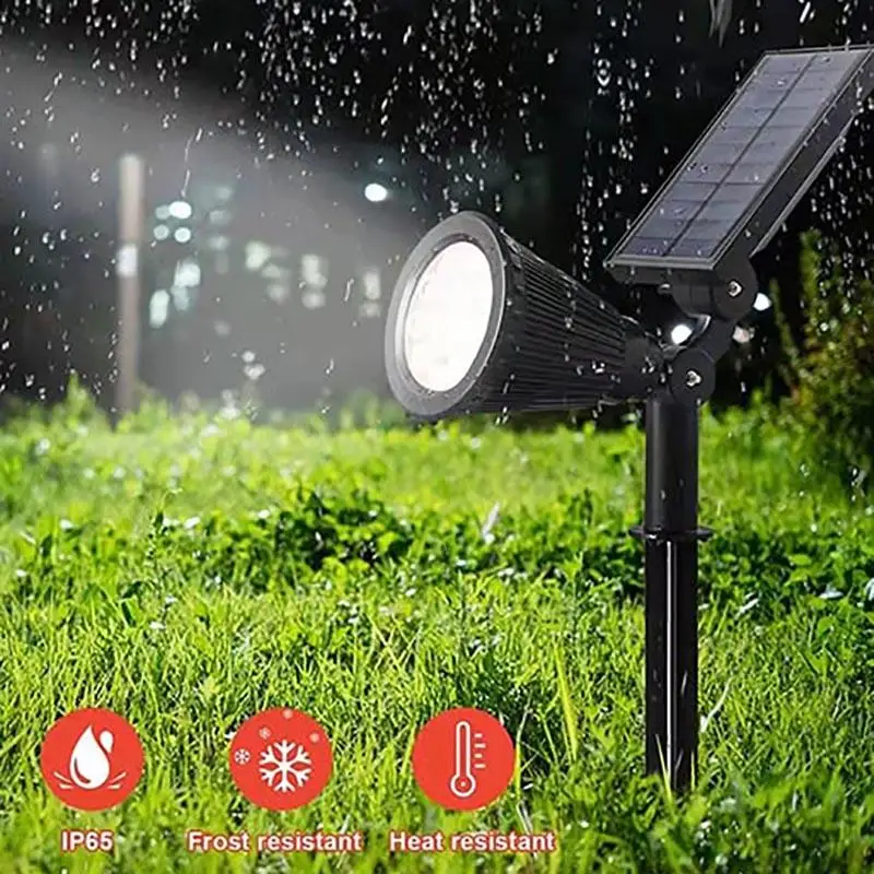 Outdoor LED Solar Spotlight 7 LED Adjustable Solar Lawn Lamp Waterproof Color Changing Garden Landscape Decoration Wall Light