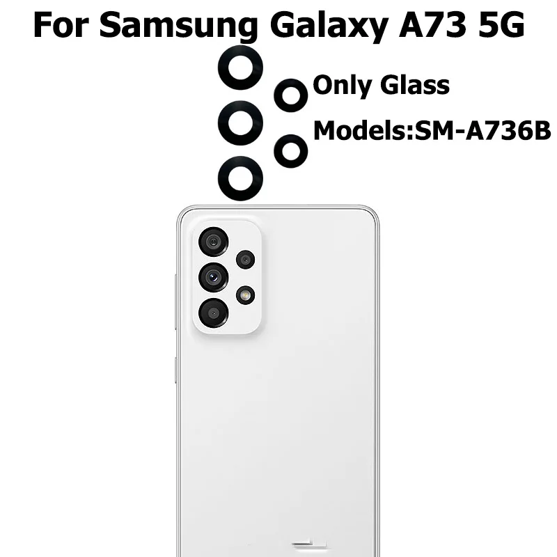 Câmera traseira lente de vidro com cola adesivo, peças de reposição, Samsung Galaxy A73, 5G, A736B