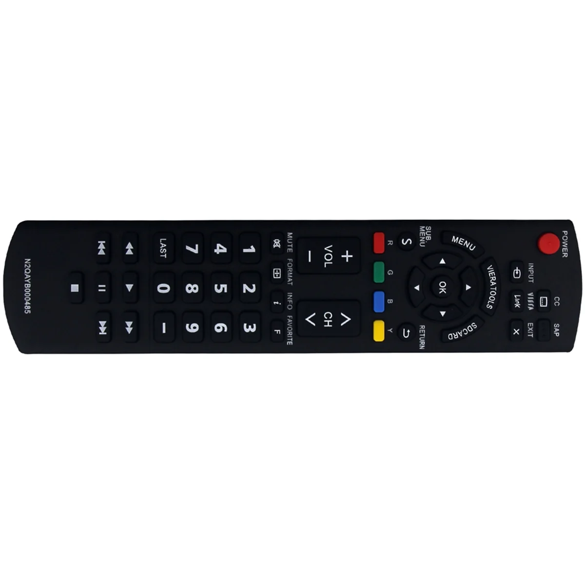 N2QAYB000485 Remote Control Replace for Panasonic LED LCD TV TC-32LX24 TC-32LX700 TC-42LD24 TC-42LS24 TC-42PS14 -X64A