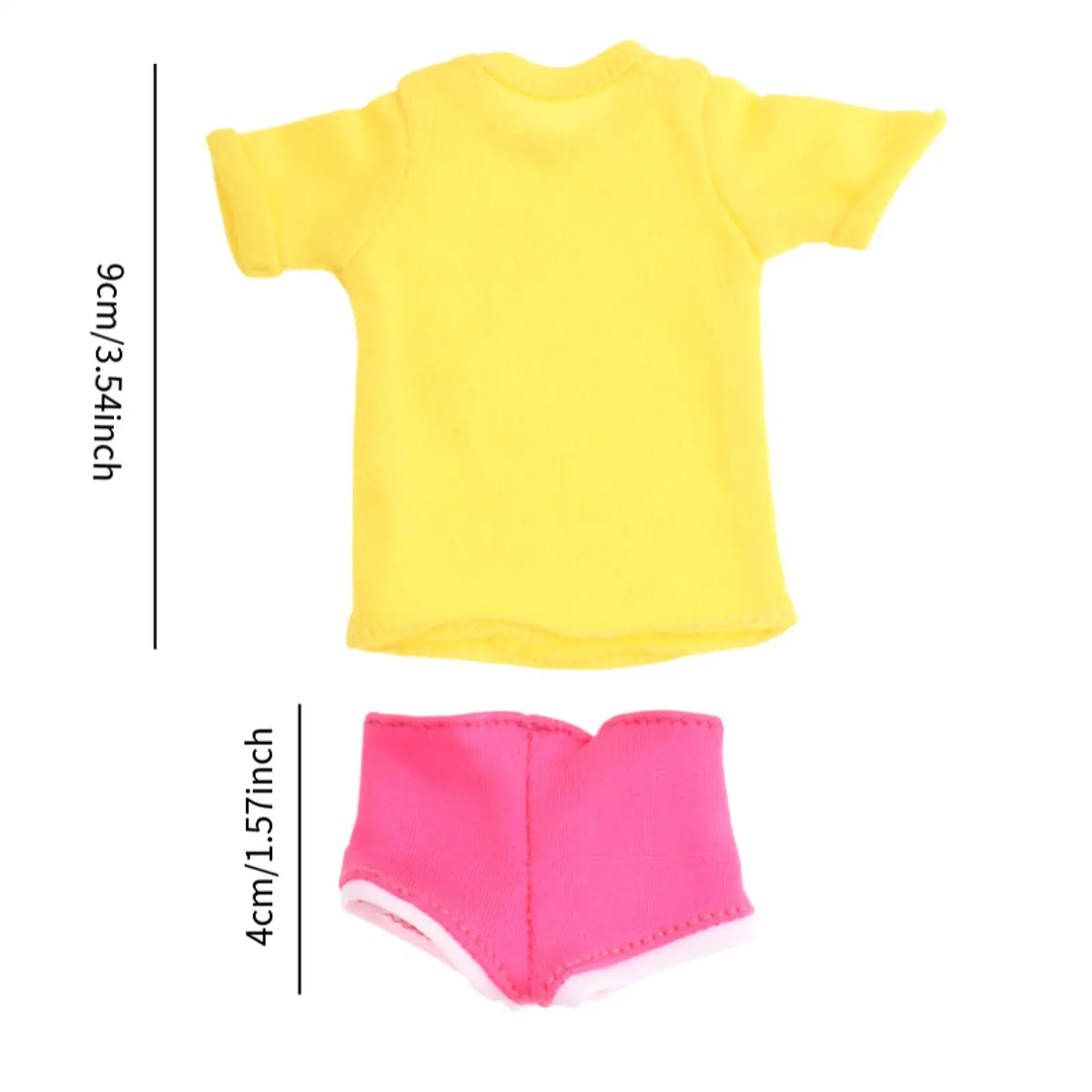 1:6 Maßstab Frauen Kurzarm und Shorts, Mini Doll Casual Tops, weibliche Puppe Sommerkleidung,