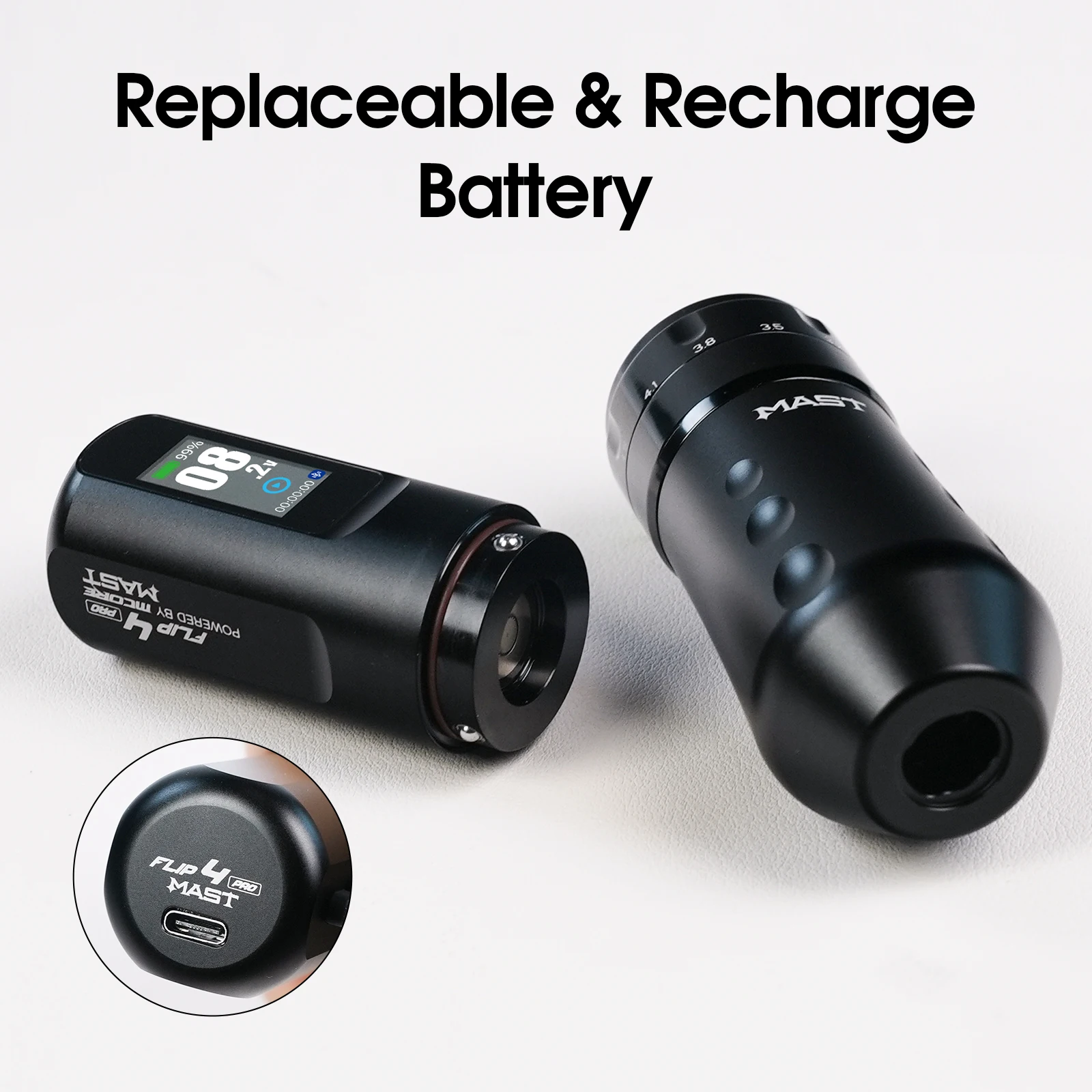 ماست فليب 4 برو ماكينة رسم الوشم التجميلي اللاسلكية ريال 7 السكتات الدماغية طول 2 بطاريات 2000 مللي أمبير السفر المحمولة أو الاستوديو لفن ProTattoo