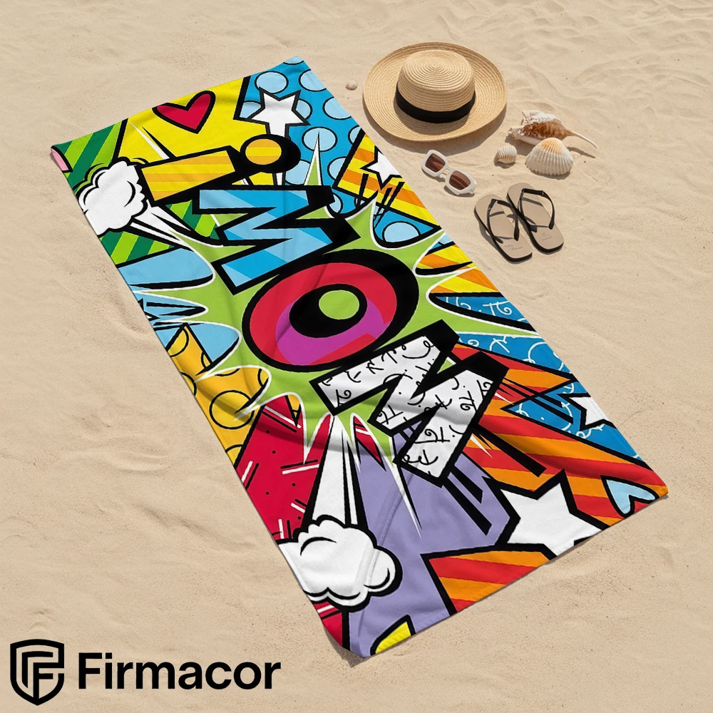 Pop Art Font Microfiber Beach Towel Quick Dry Sand Free Oversized Soft Absorbent Bath Towel for Swimming Pool Travel Gym