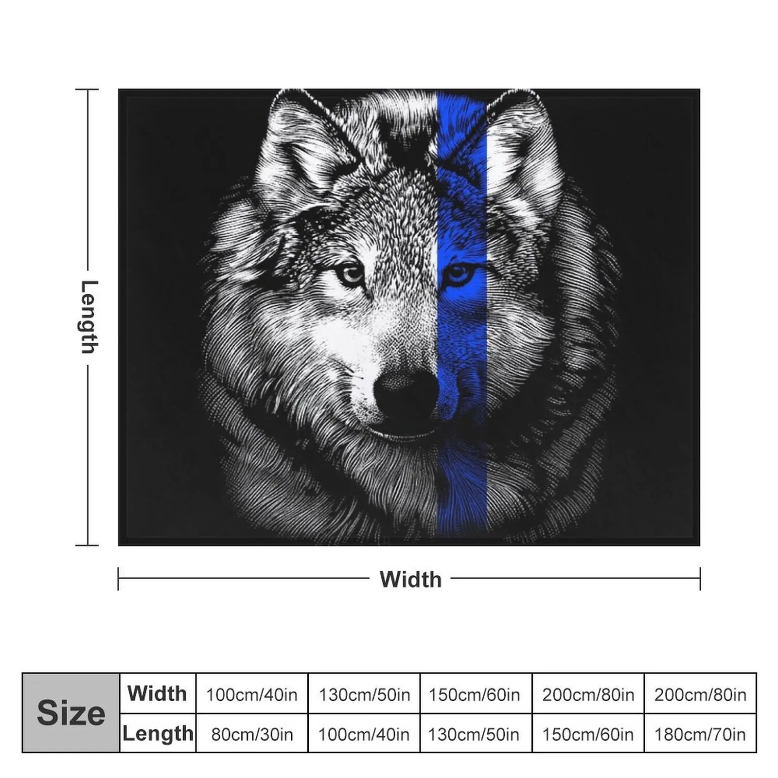 Blue Line Matter Wolf Throw Blanket Thins heavy to sleep Warm Blankets