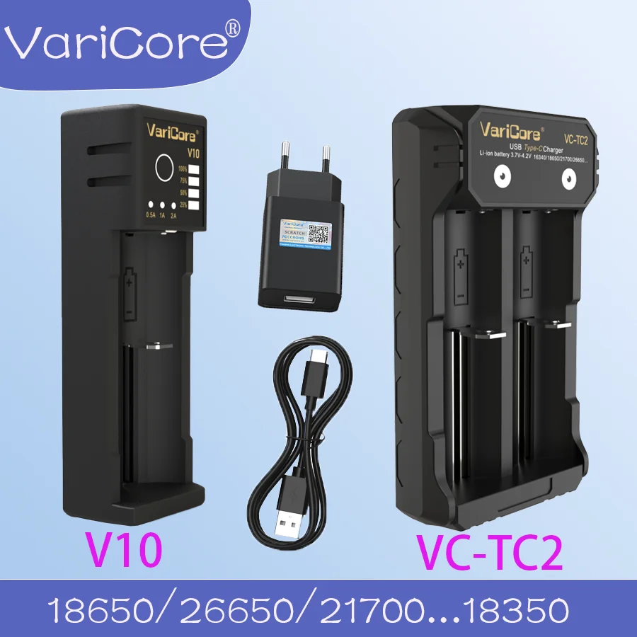 VariCore  TC2  V10 2&1 slot Portable intelligent charger for 3.6V/3.7V li-ion 1.2V ni-mh cd battery