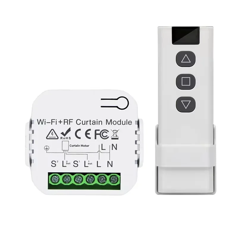 Wireless Smart 4-Wire Tube Motor Controller Curtain Module Roller Blinds Switch with Remote Control for Alice Google