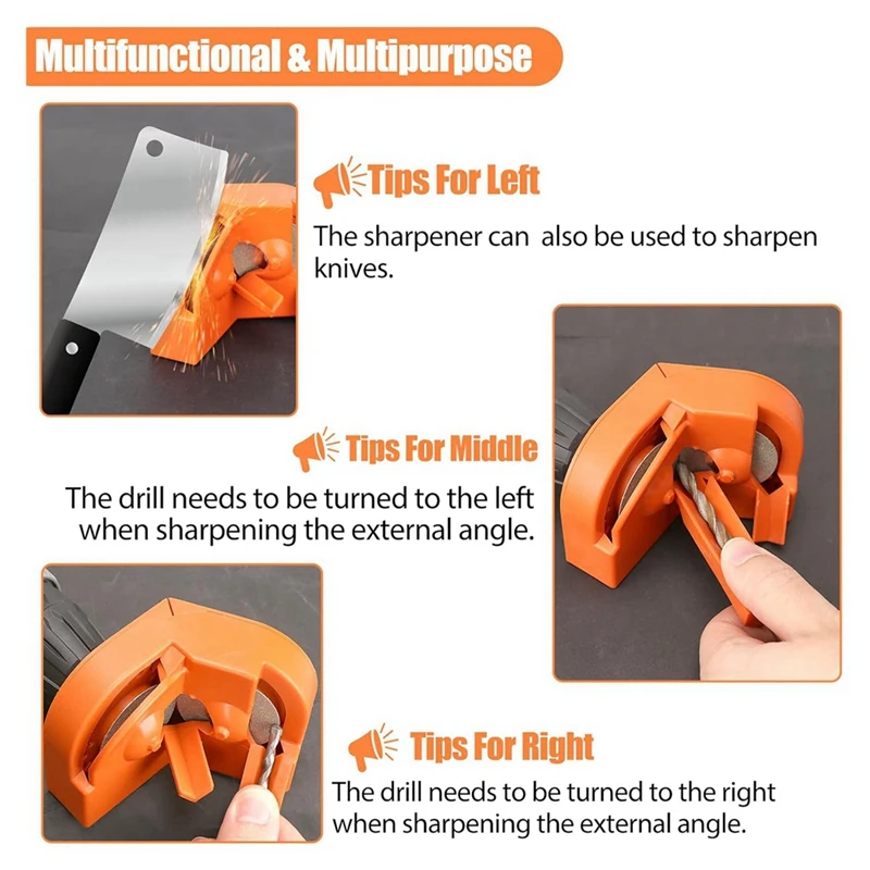 Multipurpose Drill Bit Grinding Sharpener For All Bits, High Speed Steel, Masonry, Carbide, Cobalt,Tin-Coated Drill Bits