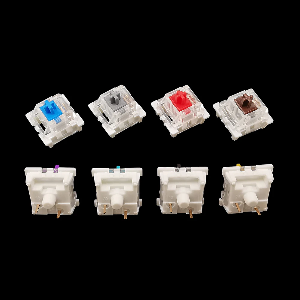 50Pcs 3 Pin RGB SMD Switch For DIY MX Mechanical Gaming Keyboard Switches Silver Red Black Blue Brown Purple