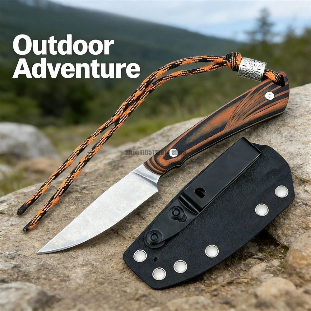 

ОРАНЖЕВЫЙ и ЧЕРНЫЙ нож для выживания на открытом воздухе с фиксированным лезвиемG10, тактический инструмент для кемпинга EDC для пеших прогулок, кемперов, искателей приключений с ножнами