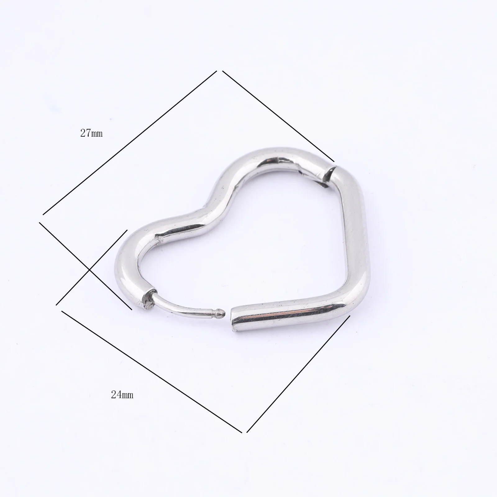 10pcs Stainless Steel Triangle Rectangle Heart Shape Hoop Earring Clasp Hooks Diy Jewelry Making Accessories