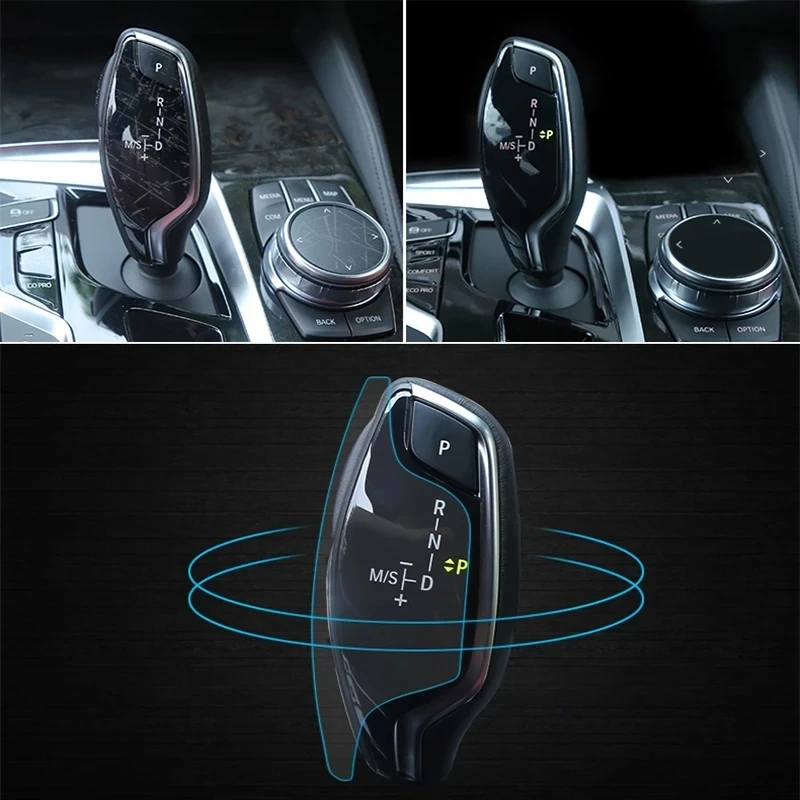 Auto PVC Protective Center Console Gear Shift Knob Trim Film Interior Sticker For BMW 5 Series G30 G38 2018-2021 Car Accessories