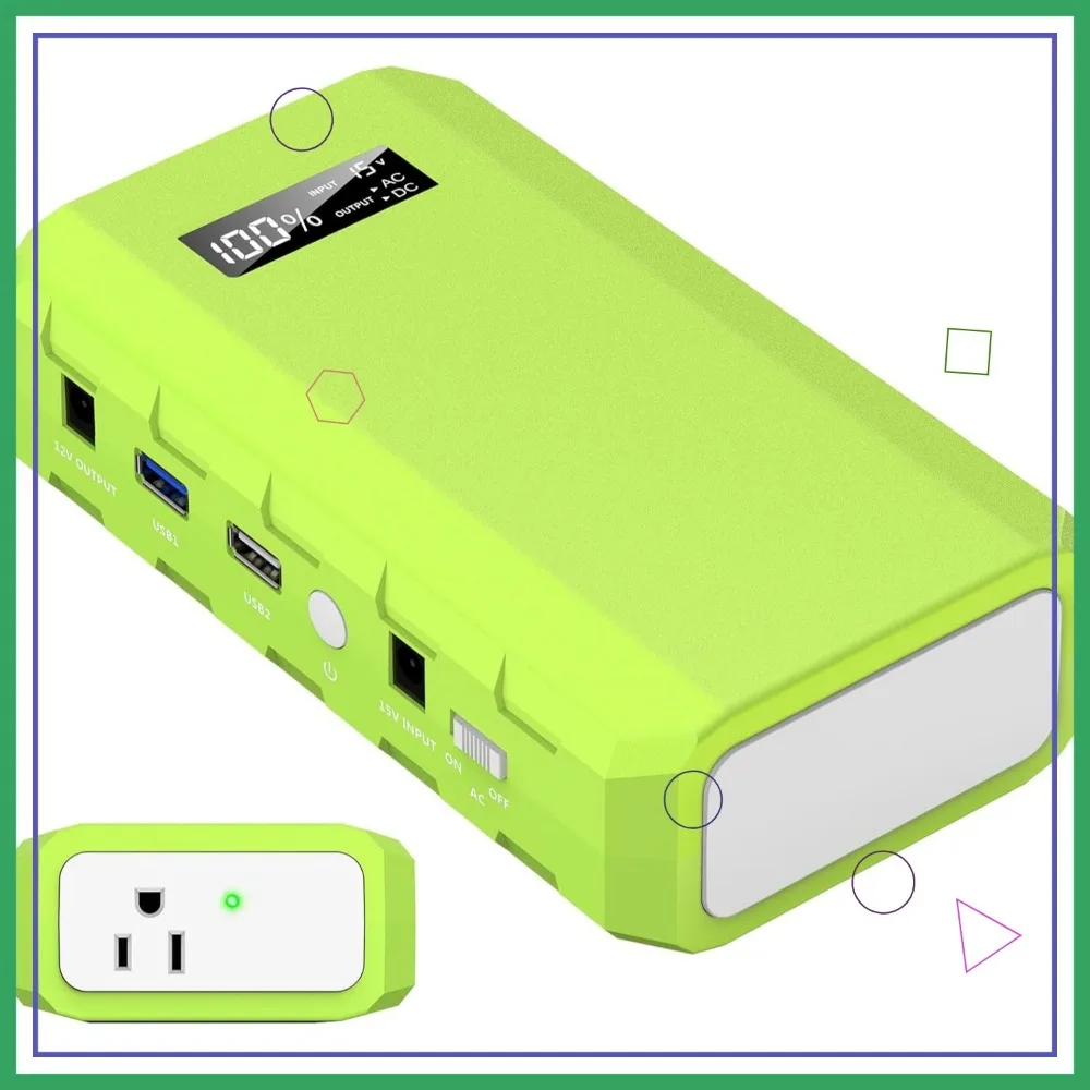

Portable Power Station with AC Outlet, 65W/110V External Battery Pack 24000mAh for Outdoor Camping Home Office