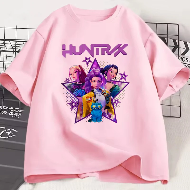 جديد حار أنيمي KPop شيطان الصيادين سوبر ستارز رومي ميرا زوي طباعة للجنسين تيز الشارع Harajuku الرجال امرأة تي شيرت مريح لينة القمم