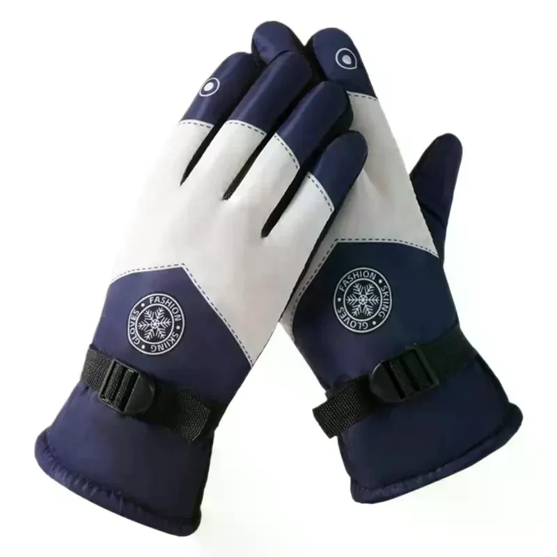 الشتاء للجنسين على الجليد قفازات التزلج عدم الانزلاق للماء دراجة نارية ركوب الدراجات الصوف قفازات الثلج الدافئة #5