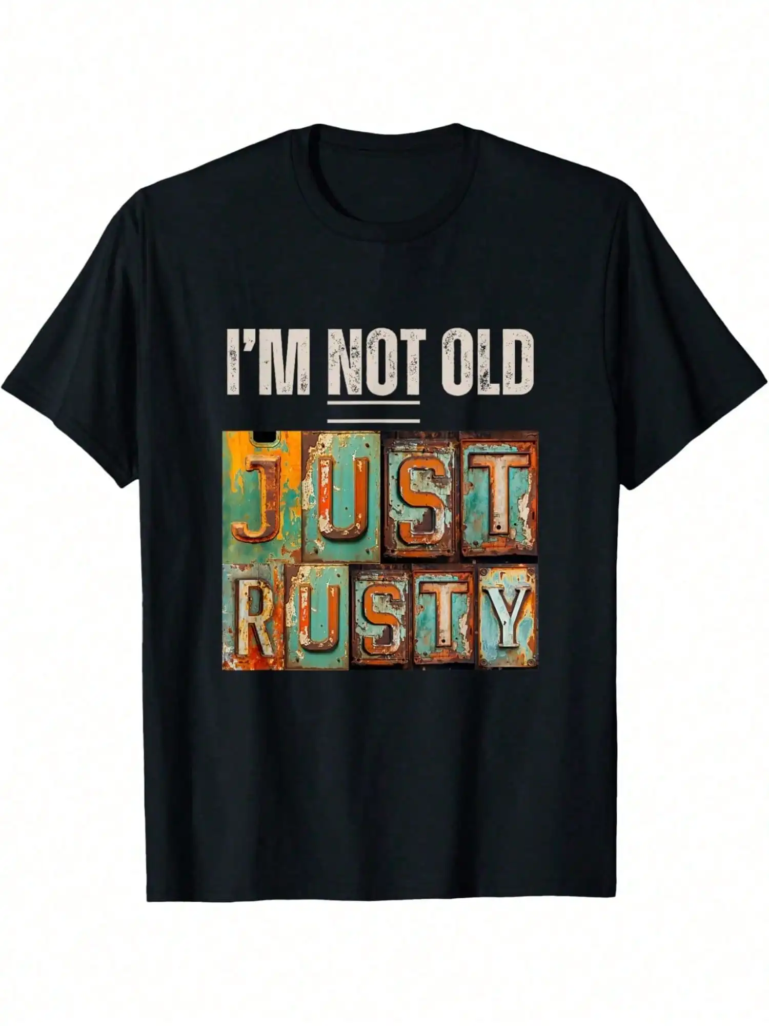 

Men's "I'm Not Old Just Rusty" Humorous Graphic T-Shirt - With Vintage-Style Print - Ideal For Casual Attire & Birthday Gifts