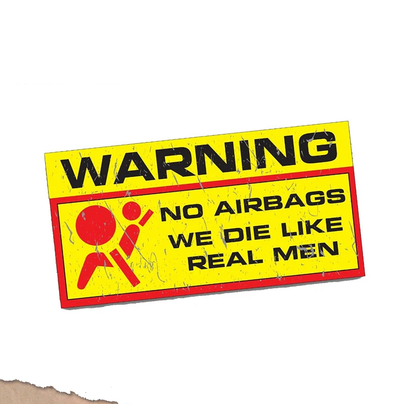 

1 Piece 13cm x 7.7cm NO AIRBAGS Sticker Decal Car Offroad Dirt Exterior Accessories Cafe Racer Moto Waterproof Car Stickers