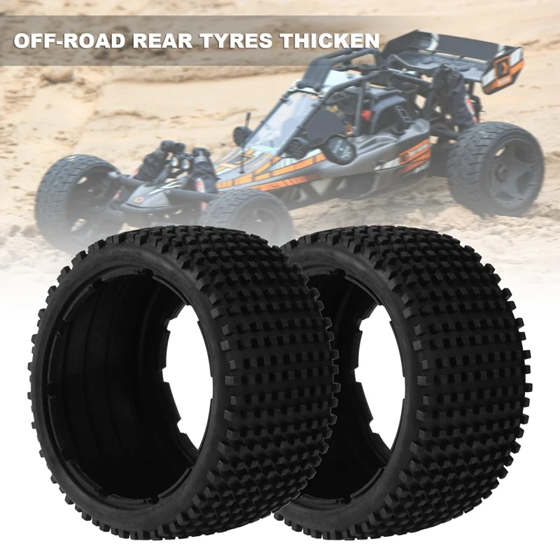 

Off-Road Rear Tyres Thicken Skin Set For 1/5 HPI ROFUN BAHA ROVAN KM Baja 5B Truck Spare Toys Parts