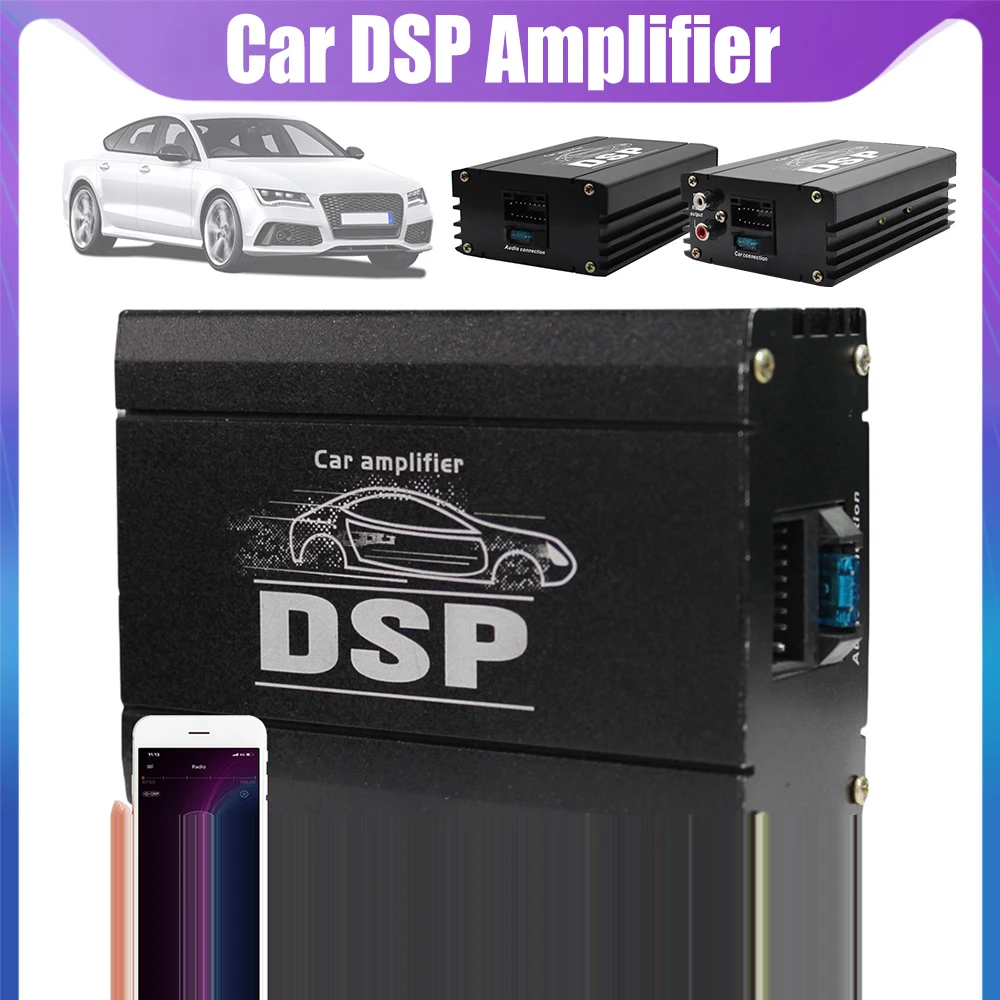 

4x50W Car DSP Digital Audio Processor 4-Channel DSP Car Power Amplifier Audio Digital Sound Processor for Car Audio Enhancement