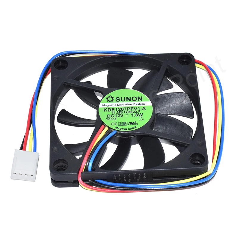 Brand New KDE1207PFV1-A Computer Blower Axial Fan DC 12V 1.8W 70x70x10mm 4 Wires Cooling Fan