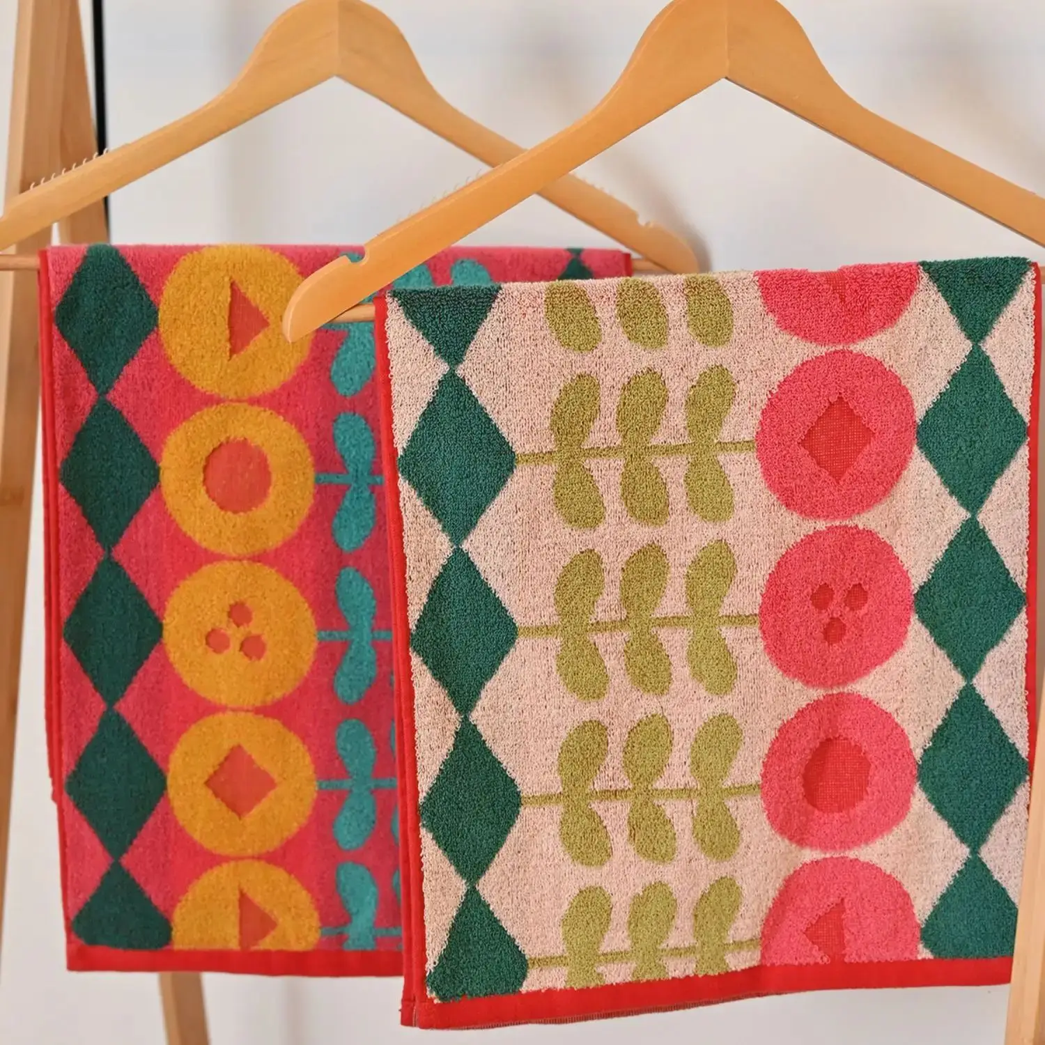 Conjunto de toalhas de algodão para banheiro, padrão de flor nórdica, corpo amigável à pele, praia para meninas, homens, mulheres, toalhas para banho, dropshipping