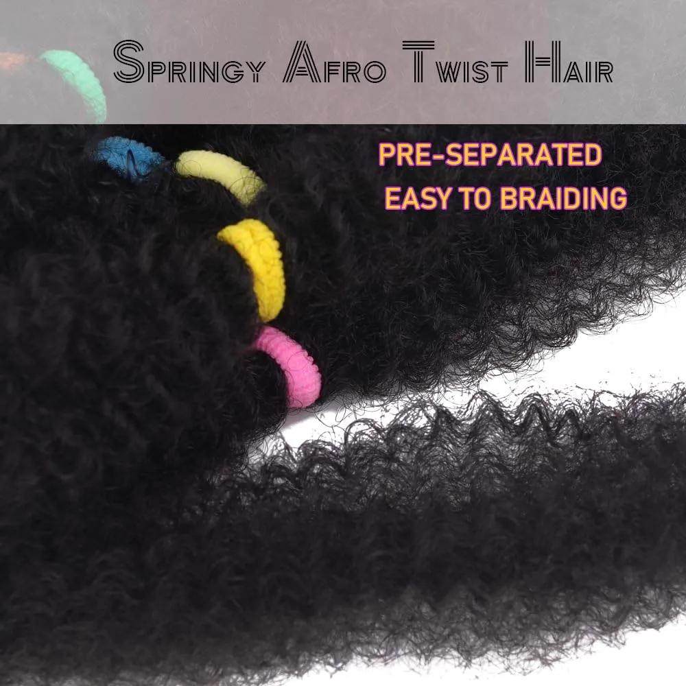 الأفرو غريب الشعر 14 "3/6 حزم قبل امتدت الأفرو غريب تويست تجديل الشعر غريب تويست الكروشيه الضفائر وصلات شعر صناعية #3