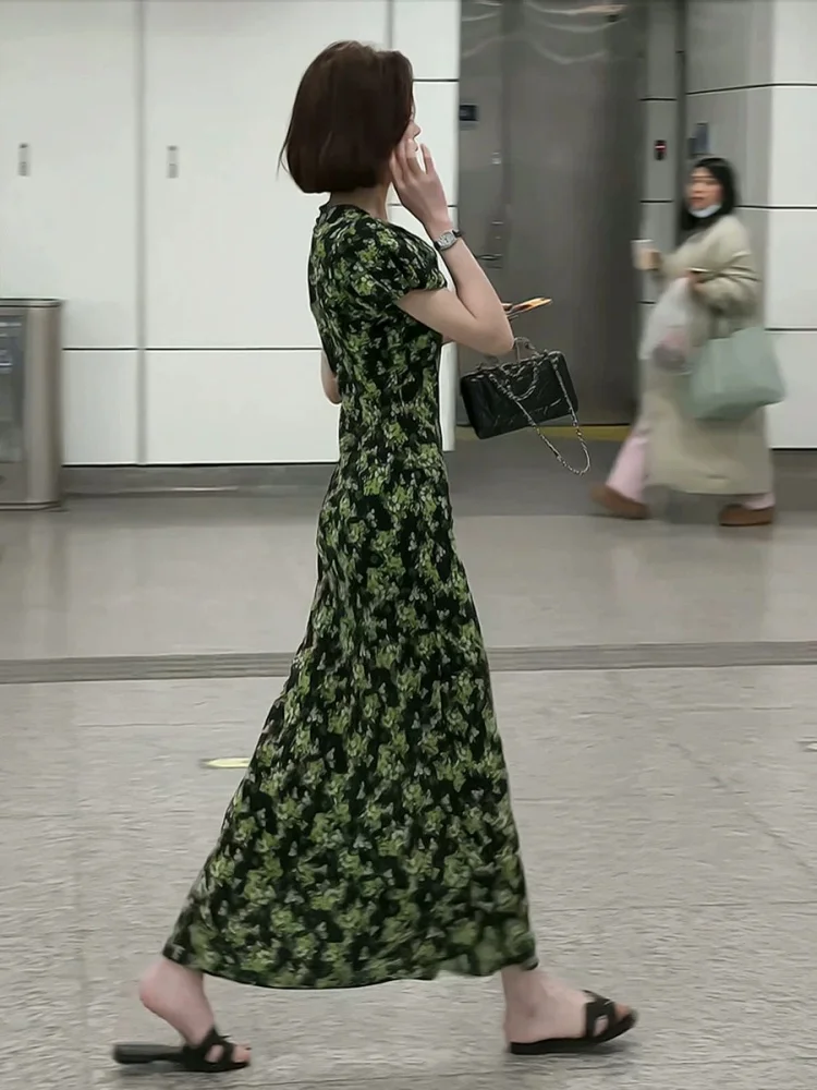 تنورة ماكسي نسائية بطبعة زهور لربيع 2026، تنورة كاجوال بخصر عالٍ وقصة A، خفيفة الوزن، أنيقة وعصرية