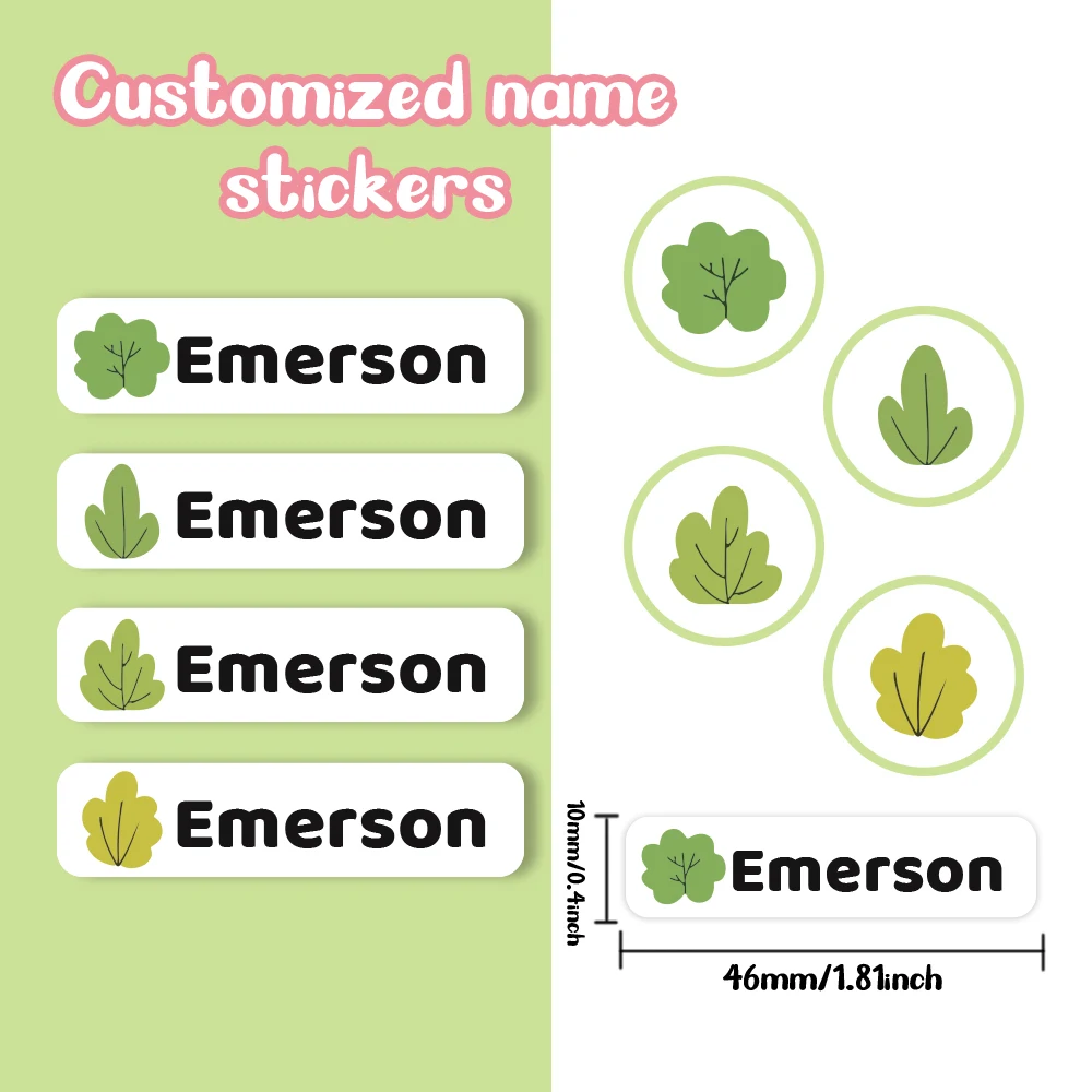 Custom Cartoon Name Sticker,Transparent DIY Birthday Gift Stickers for Kids Name Labels for School Bag Bottles Box Mug Uniform