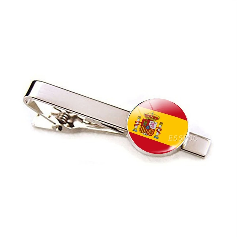 30 Countries National Flag Tie Clips Men Fashion Metal Necktie USA Flag Clip Pins Button Wedding Suit Accessories