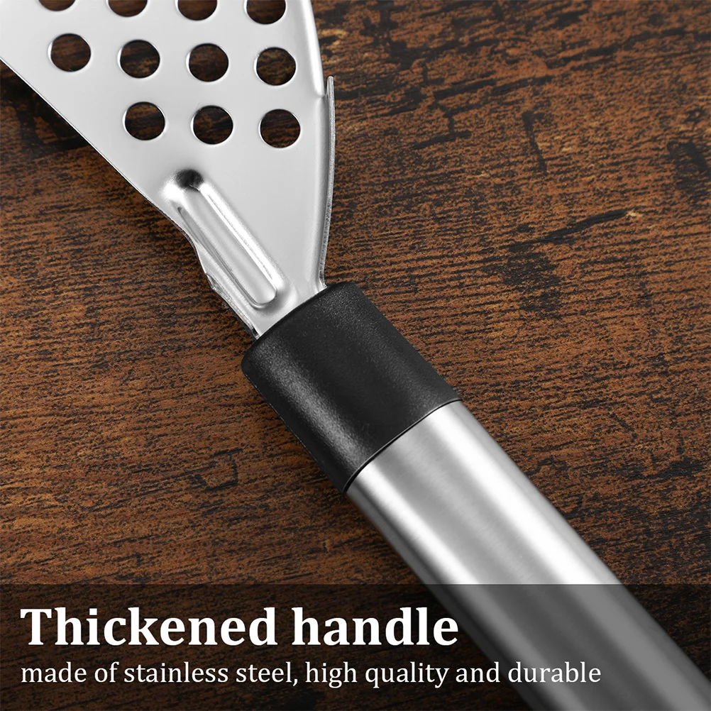 

2pcs Stainless Steel H held Strainer Crescent Drainer Pan Sieve Kitchen Mesh Holes Quickly Drain Water Residue