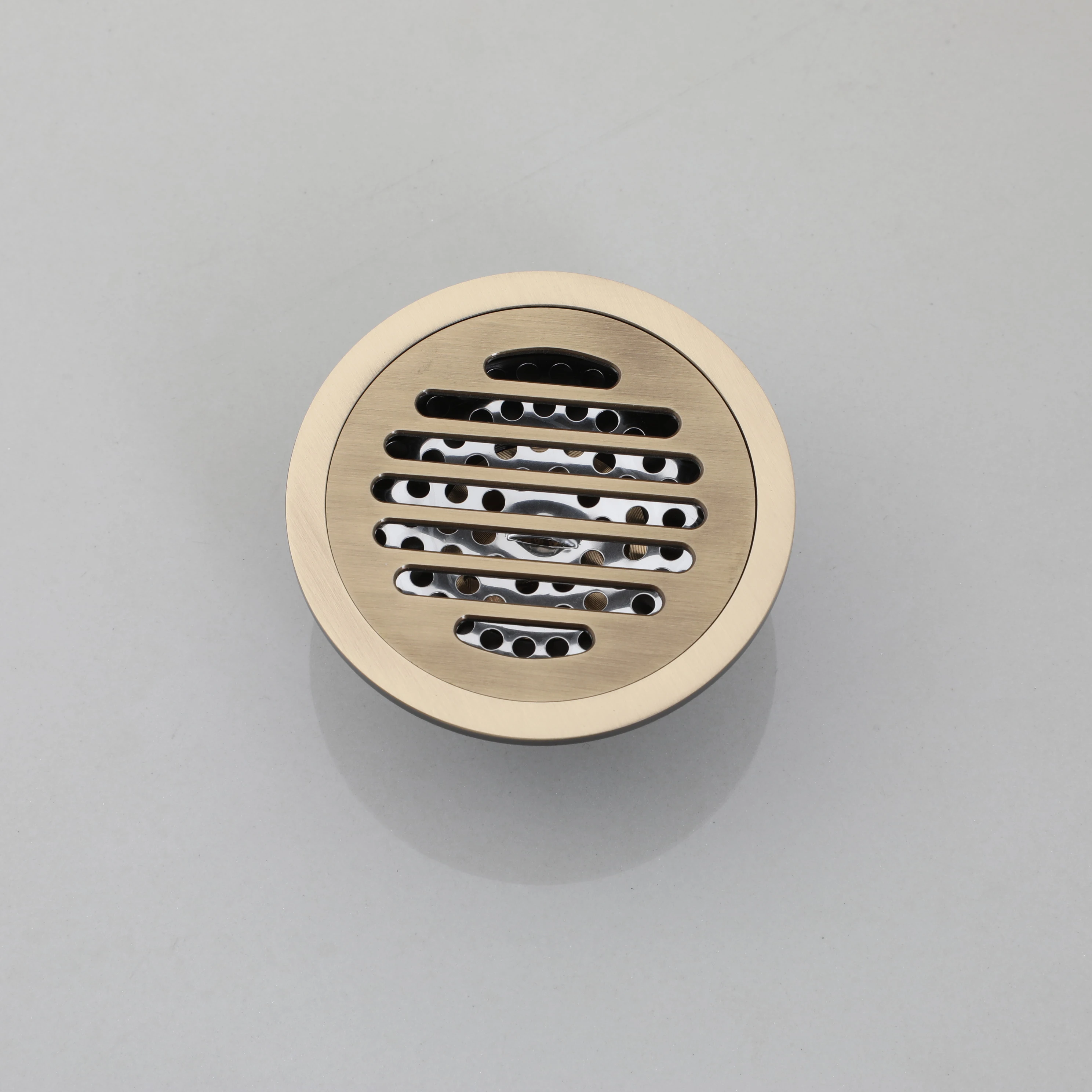ZAPPO Antique Brass Bathroom Floor Drain Round Waste Floor Drain Shower Square Printing thread Design Cover Floor Drain US