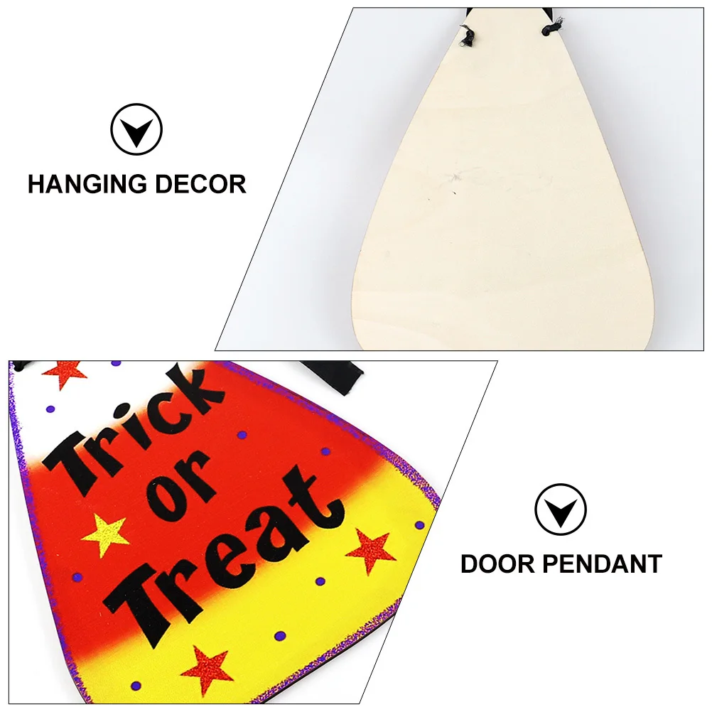 

1Pcs Halloween Wooden Door Sign Pendant Decorative Hanging Plaque Chic Design for Home Shop Bar Restaurant Festival Atmosphere