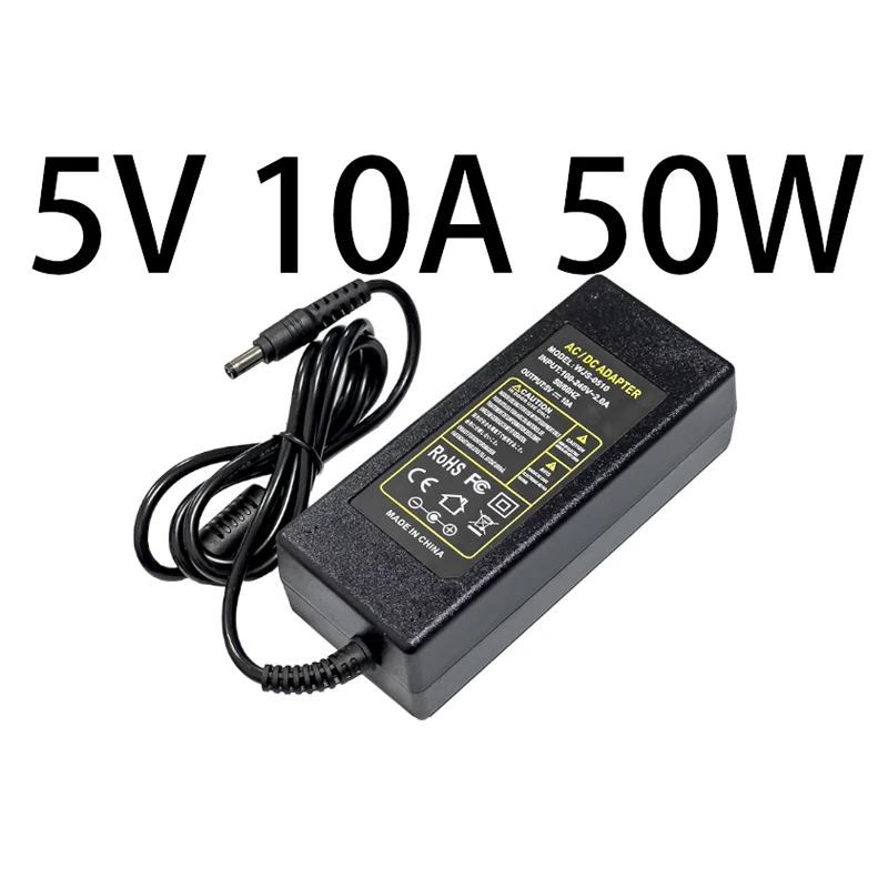 5V 10A LED Power Supply For WS2812B WS2811 LPD8806 WS2801 LED Strip Light Switching Adapter AC to DC 50W Lighting Transformers