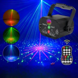 RGB Disco LED DJ Laser Light Projector 60 Pattern Strobe Nightclub Lights  Home Holiday Decor Party Lamp Stage Lighting Effect