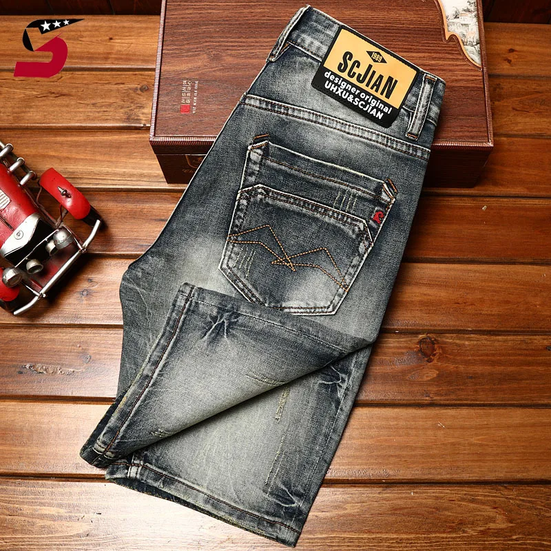 

2024New High-End Denim Shorts Men's Summer Washed-out Vintage Nostalgic Trendy Korean Casual All-Match Cropped Pants