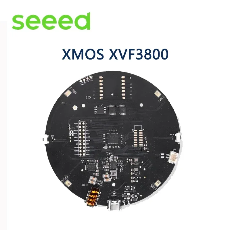 Seeed ReSpeaker Series Mic Array V3.0/USB Mic Array XVF3000 AI-powered XMOS XVF3800 ESP32S3/Case Opsional, 4-Mic Array ClearVoice