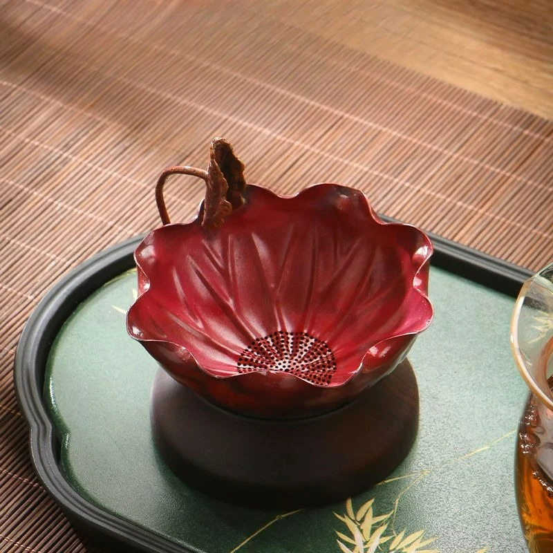 

Purple Copper Tea Strainer Filter High Grade Pure Handmade Leaf Infuser MeshScreen Unique Kung Fu Tea Set Accessory Brewing Tool