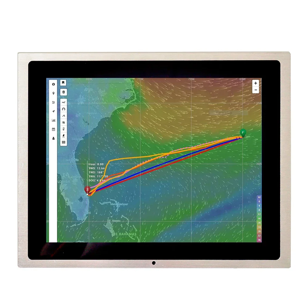 

12-дюймовый морской GPS-панельный ПК RK3288 Android с емкостным сенсорным экраном, читаемым солнечным светом и 1000 нит на складе