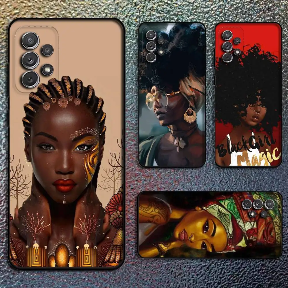 

Colorful Art African Girl Black Phone Case For Samsung S25,S24,S21,S22,S23,S30,Ultra,S20,Plus,Fe,Lite,Note,10,9,5G Black Cover