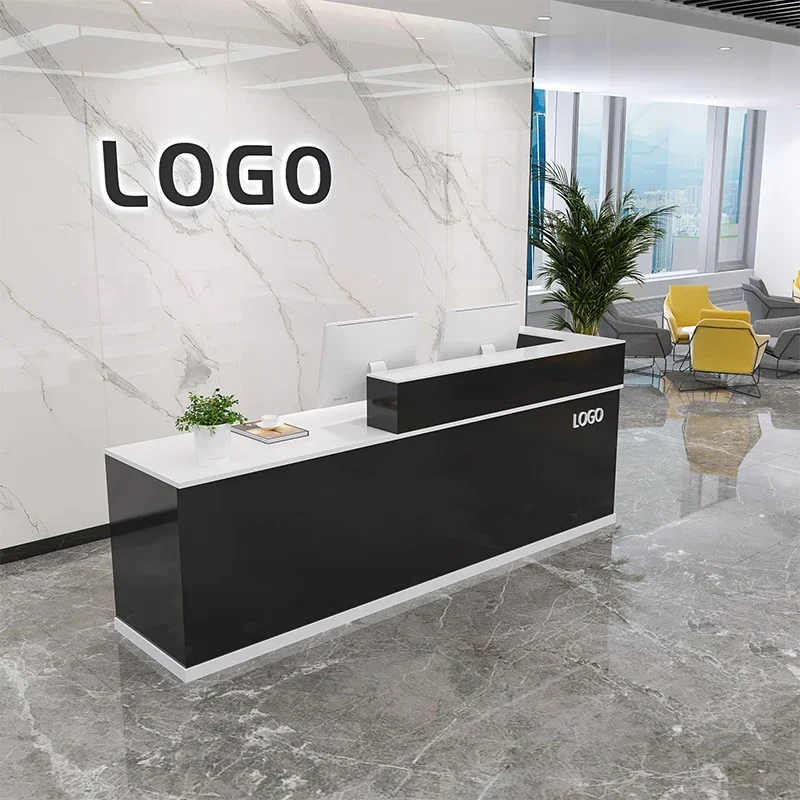 

Minimalist Design Reception Counter Salon Shop Simple Reception Desk Glamour Luxury Theke Empfang Negocio Office Furniture