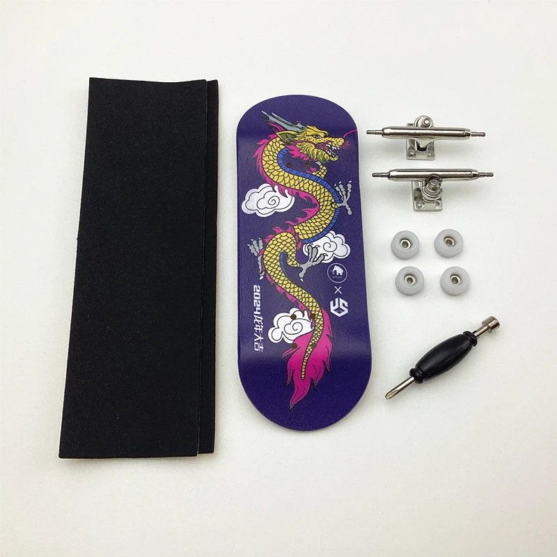 Pro Fingerboard Set Wooden Deck Professional Single Axle Trucks CNC Wheels for Finger Skateboard