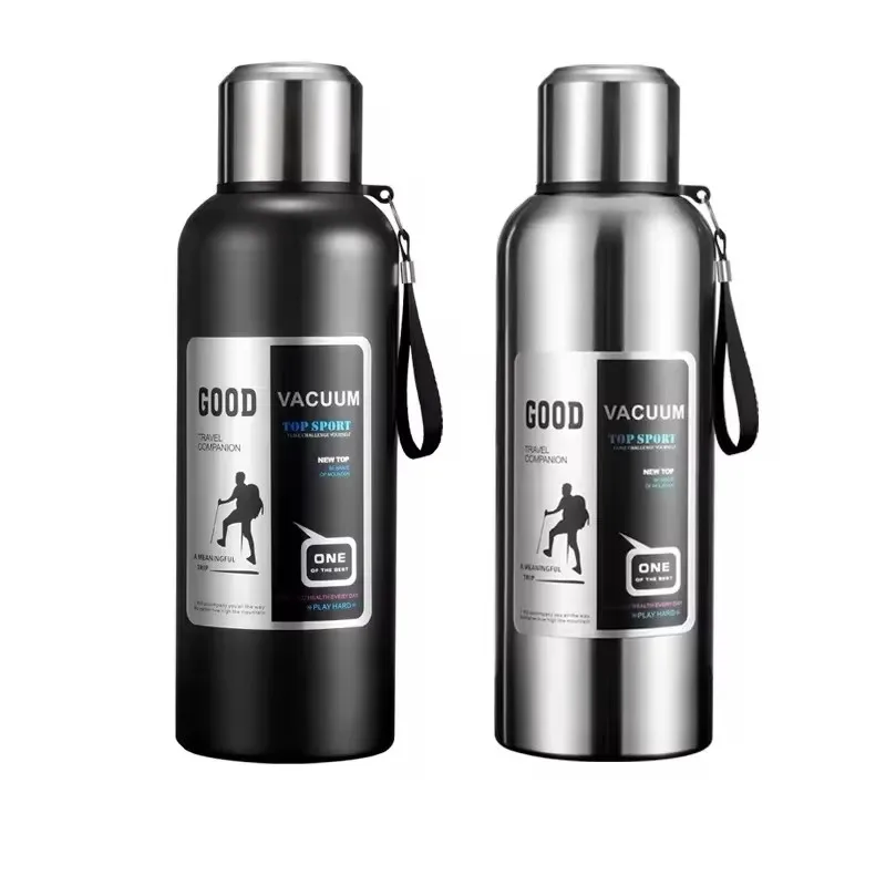 Vacuum-Sealed Stainless Steel Travel Flask, High-Volume Thermal Bottle for Hot and Cold Beverages