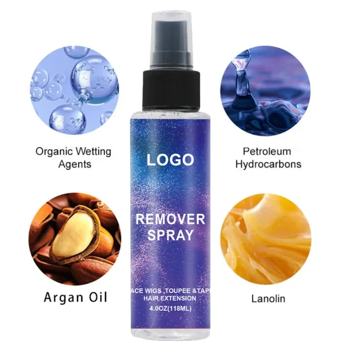 Dissolvant de colle pour perruque, étiquette privée, 30ml/118ml, personnalisation de votre Logo, Extension à action rapide, sans résidu, Spray, solvant Design gratuit