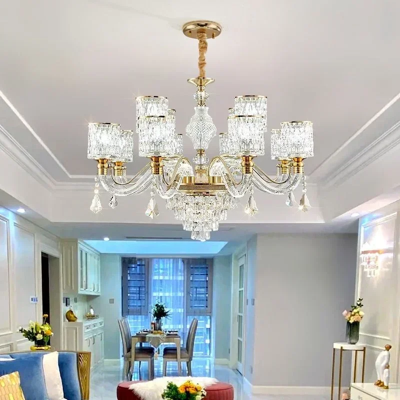 

Living Room Chandelier New Year Light Luxury European Crystal Chandelier Arm Luminous Luxury Elegant Luxury High